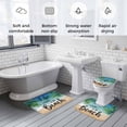 thumbnail image 6 of Palm Leaf Bathroom Rugs Set Life Is Better at The Beach Green Leaf Non Slip Absorbent Soft Bath Mats 3 Piece Set with Bathroom Rug, U-Shaped Floor Mat, Toilet Seat Cover Small Size, 6 of 9