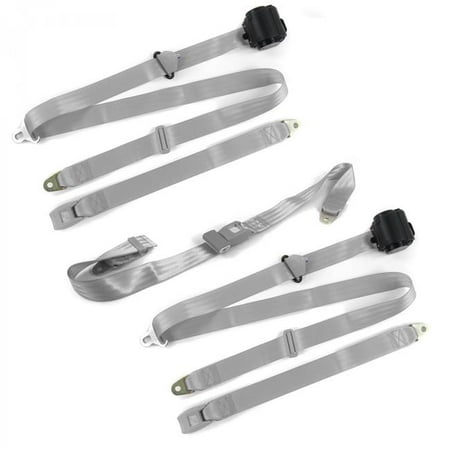 SafeTBoy  Standard 3 Point Gray & Grey Retractable Bench Seat Belt Kit for Ford Fairlane 1968-1969 - 3 Belts