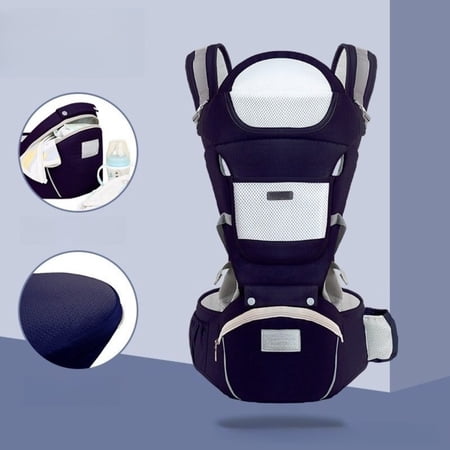 Baby Carrier with Hip Seat, 6-in-1 Baby Carrier Newborn to Toddler, Adjustable Detachable Infant Toddler Carrier, Hands-Free Baby Holder, All Seasons, Perfect for Shopping Travelling