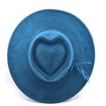 thumbnail image 2 of EliteGoogv Unisex Heart Top Fedora Hat Classic Wide Brim Jazz Hat Suede Dress Hat for Women Men, 2 of 3
