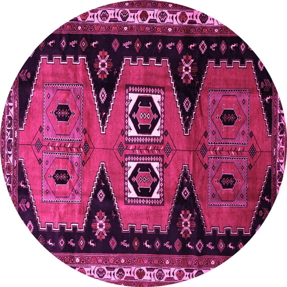 Ahgly Company Indoor Round Persian Pink Traditional Area Rugs, 6' Round