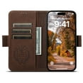thumbnail image 4 of ELEHOLD Magnetic Wallet Case for iPhone 14 Pro Max Flip PU Leather Case with Built-in Credit Card Slots Cash Pocket Stand Function Compatible with Mag Safe Magnetic Closure Shockproof Cover,brown, 4 of 6