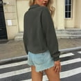 thumbnail image 6 of Feancey Corduroy Long Sleeve Shirts for Women Half Button Collar Pullover Tops Fall Casual Lightweight Sweatshirt Solid Color Loose Tunic Tees Dark Gray XXL, 6 of 7