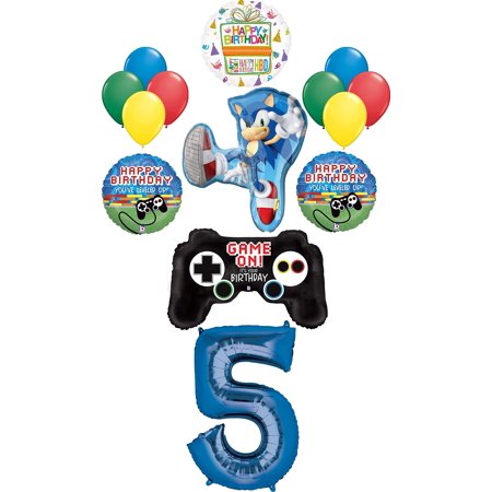 Sonic The Hedgehog Party Supplies 5th Birthday Balloon Bouquet