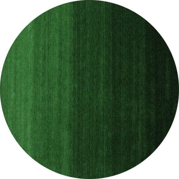 Ahgly Company Indoor Round Abstract Emerald Green Contemporary Area Rugs, 4' Round