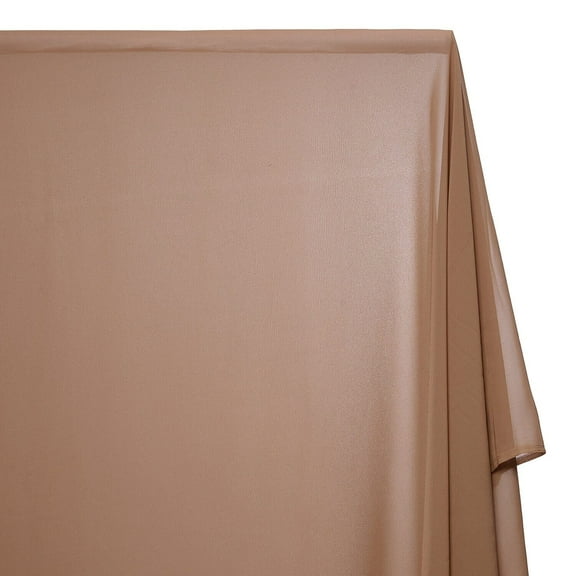 Solid Chiffon Fabric Polyester Dress Sheer 58" Wide By the Yard All Colors (Sand)