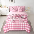 thumbnail image 2 of Manfei Girls Pink Bowknot Bedding Comforter Set 7pcs, Christmas Ball Snowflake Queen Bedding Sets, Buffalo Plaid Reversible Queen Sheet Sets, Microfiber Bedroom Decor, 2 of 7