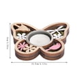 thumbnail image 3 of Flower-Shaped Wooden Candle Holder, 3D Carvings Wood Tea Light Holder Home Table Decor Wood Candlesticks Holders Valentine's Day Wedding Birthday Gift(Flower), 3 of 7