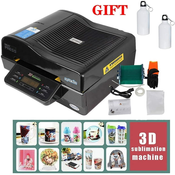 INTSUPERMAI 3D Muti-fuction Vacuum Sublimation Heat Press Machine with 2pcs Bottles