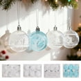 thumbnail image 3 of Luxcidy 6PCS Clear Christmas Balls with White Pattern, Clear Christmas Baubles - 2.36 Inch Plastic Tree Ornaments with White Pattern for Holiday Decor, 3 of 4
