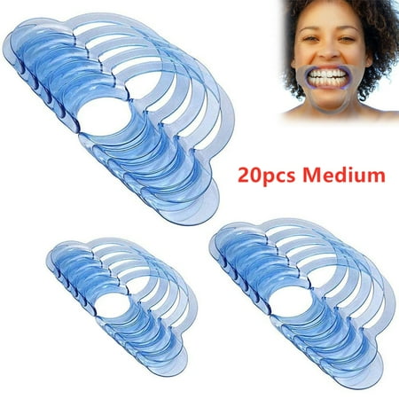 EZGO 20pc Medium Cheek Retractor Mouth Opener Dental Grade C-Shape For Family Adult Kid Watch YA Mouth Game