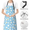 thumbnail image 6 of Cauagu Blue Popcorn Aprons with Pockets,Waterproof Apron for Women,Kitchen Cooking Apron Adjustable Bib Aprons Chef Apron for Cooking,Drawing,Crafting, 6 of 8