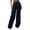 Blue, variant on Kureaily Women's Casual High Waisted Tie Side Plicated Wide Leg Pants Women Stretchy Trousers