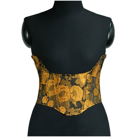 Black Bustiers and Corsets for Women Sexy Corset Tops for Women Plus Size Tops for Women Women Casual Sexy Eyelet Lace-up Floral Print Fishbone Court Vintage Corset Straps Tank Top