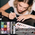 thumbnail image 6 of SUMMIT-Nail Art Studs Kit, 2 boxes Multicolor 3D Charms Flower Butterfly Snake Rabbit Diamond Cute Nail Jewels for DIY Decoration with Pickup Tools, 6 of 14