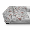 thumbnail image 3 of Geometric Soft Flannel Fleece Throw Blanket, Pattern of Red Grey White Triangles Geometric Contemporary Art, Cozy Plush for Indoor and Outdoor Use, 60" x 80", Dried Rose and Pale Grey, by Ambesonne, 3 of 6
