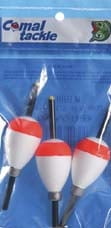 Comal Weighted Pear Slip Stick Fishing Bobbers, Red & White, 1.75-Inch, 3-Pack