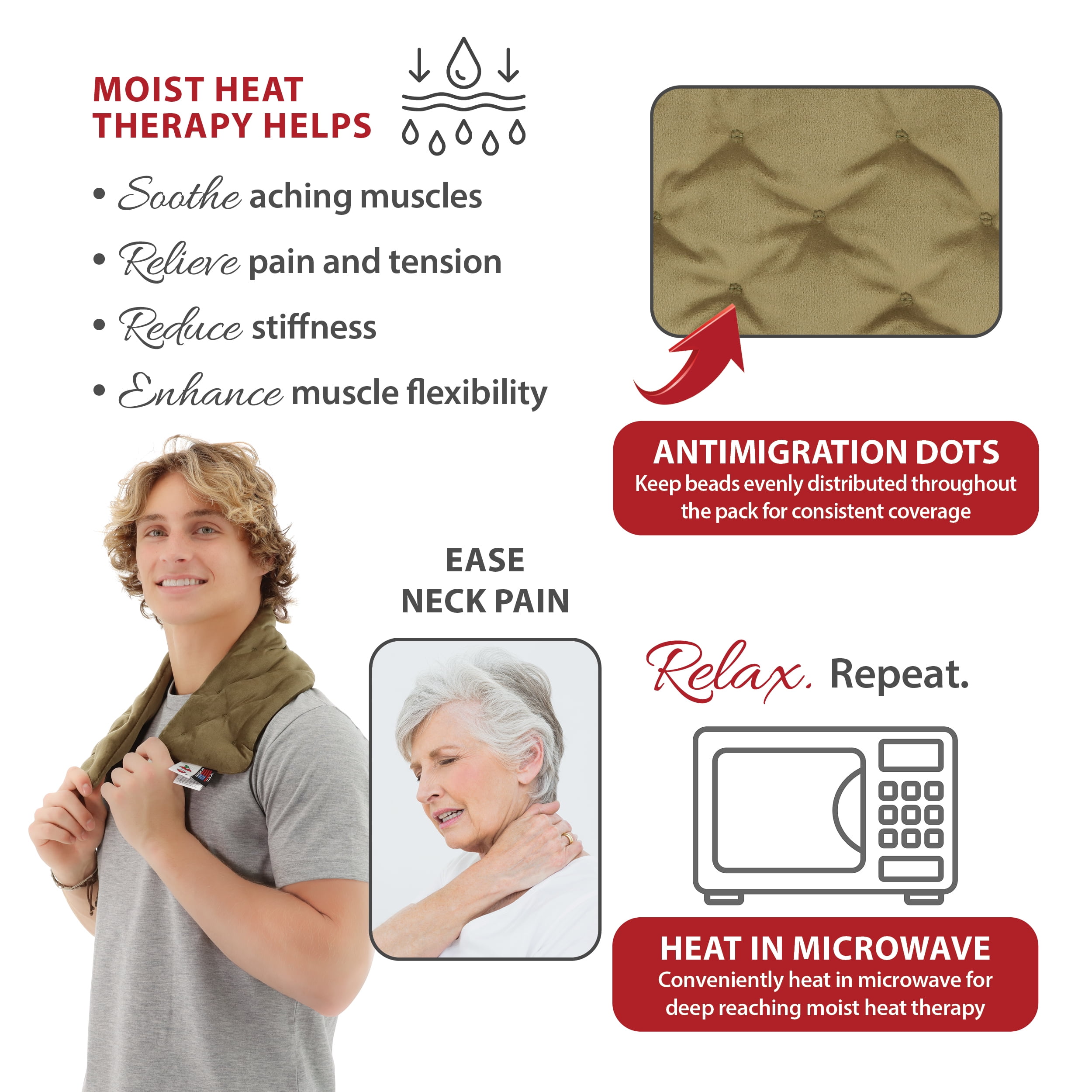 Core Products MicroBeads Moist Heat Therapy Pack - Cervical 5" X 25"