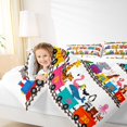 thumbnail image 4 of Homewish Elephant Zebra Giraffe Bedding Comforter Set 2pcs for Preppy Children Teens,Cartoon Train Twin Comforter Sets Microfiber,Kawaii Jungle Animal Breathable Bedding Set,Lightweight Room Decor, 4 of 8