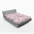 thumbnail image 2 of Ambesonne Floral Design Fitted Sheet, Springtime Flowers, Queen Size, Rose Lavender Maroon, 2 of 5