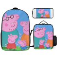 thumbnail image 1 of Happy Little Pig Sac à Dos 3 Pcs Essentiels Sac à Livres Porte-Déjeuner et Organisateur de Stylos pour Enfants, 1 of 5