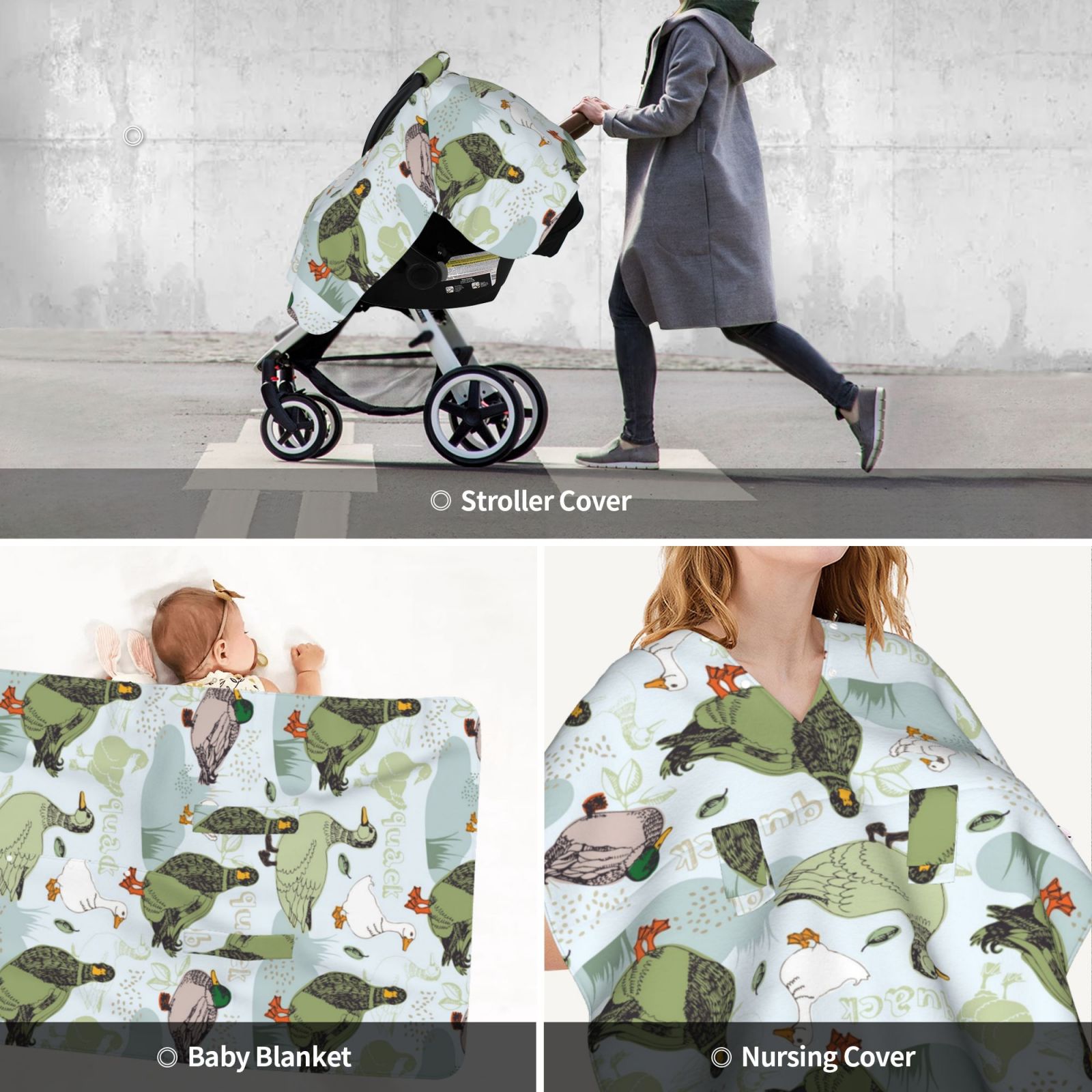 Car Seat Cover Baby - Mallard Ducks Wild Birds Breathable Infant Car Seat Cover for Baby Carseat, Lightweight Comfort Baby Essentials Must Haves Newborn Stuff for Girl Boy