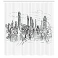 thumbnail image 3 of Ambesonne Modern Shower Curtain, Sketchy NYC Cityscape, 69"Wx84"L, Grey White, 3 of 3