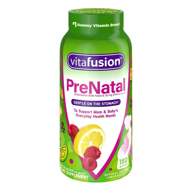 VitaFusion PreNatal DHA, Folate and Multivitamin Gummy, Assorted Flavor 180 Ct.