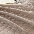 thumbnail image 5 of 3 PCS Solid Color Ultrasonic Lightweight Quilt Bedspread Set, Breathable Bed Cover, Modern All Season Bedding, 5 of 7