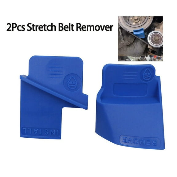 2Pc Stretch Belt Remover & Installer Tool Car Ribbed Drive Belt Removal Aid Tool