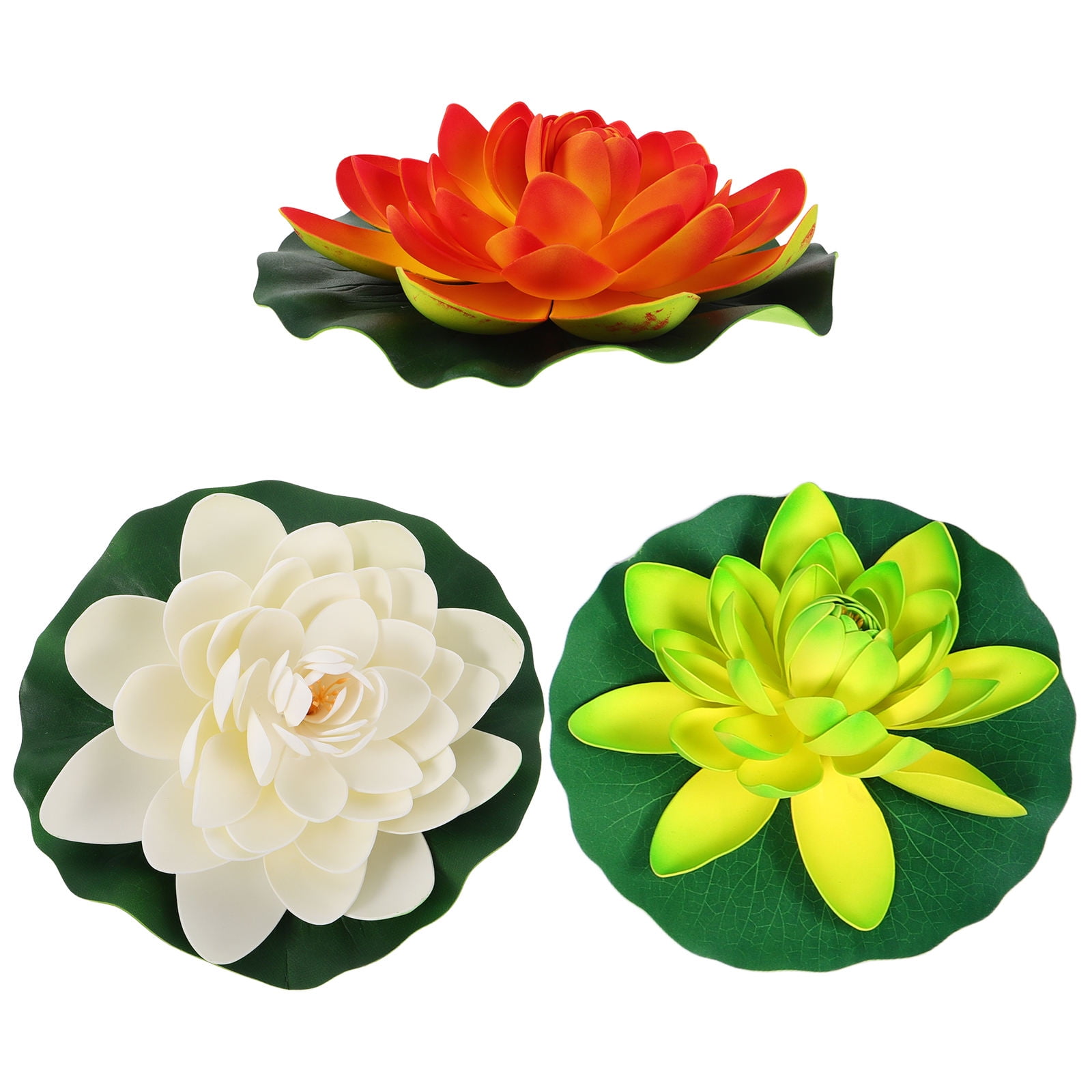 WESIEVYA 3Pcs Artificial Floating Lotus Flowers for Aquarium and Pond Decoration