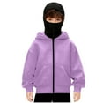thumbnail image 2 of UQJfacai Boys Balaclava Hoodie Double Hooded Zip Up Jacket Fall Winter Oversized Long Sleeve Windproof Sweatshirt with Face Mask 4-15 Years, 2 of 5