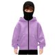 thumbnail image 2 of Chaqueta deportiva de invierno de color liso para niños, de manga larga, con capucha, informal, con cremallera y bolsillos, de poliéster, 2 of 5