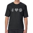 thumbnail image 1 of Men's Tall and Long Word Art T-shirt - Peace Love Dogs, 1 of 2