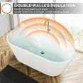 thumbnail image 4 of FerdY 55" Acrylic Freestanding Oval Bathtub with Brushed Nickel Drain, Glossy White, 02522BN, 4 of 7