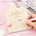 thumbnail image 5 of Wooden Hello World Newborn Sign – 5.9” Baby Birth Announcement Board with Star, Moon & Cloud Design – Welcome Name Sign Keepsake for Hospital Photos, Nursery Decor & Photo Prop, 5 of 7