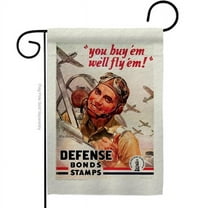 US Brotherhood G183065-BO 13 x 18.5 in. Defense Bonds Garden Flag with Armed Forces Army Double-Sided Decorative Vertical Flags House Decoration Banner Yard Gift