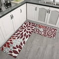 thumbnail image 2 of Red Floral and Petal Pattern Kitchen Rugs Sets Of 2,Anti Fatigue Kitchen Mat Rugs Non Slip Washable,Decorative Kitchen Floor Mats for Kitchen,Sink,Laundry,17"x30"+17"x47", 2 of 7