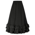 thumbnail image 3 of Womens Halloween Costumes Gothic Skirts for Women Gothic Dark Vintage Style High Waist Short Front Back Long Irregular Ruffle Edge Spliced Skirt, 3 of 6
