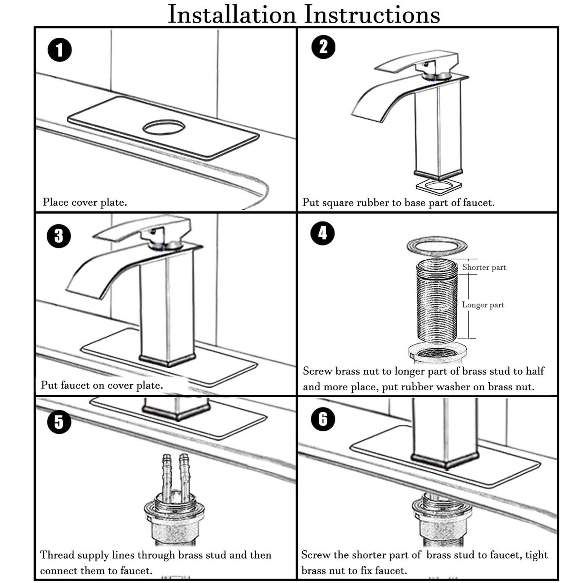 Waterfall Bathroom Faucet Lavatory Single Handle 1 or 3 Hole Bathroom Sink Faucet Washbasin Faucet with Deck and Pop-up Drain