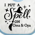 thumbnail image 4 of Inktastic I Put a Spell on Oma and Opa Witch Hat and Broom Boys or Girls Baby Bib, 4 of 4
