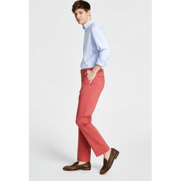 Tommy Hilfiger Men's Modern Fit Th Flex Stretch Comfort Pants Red Size 36X30