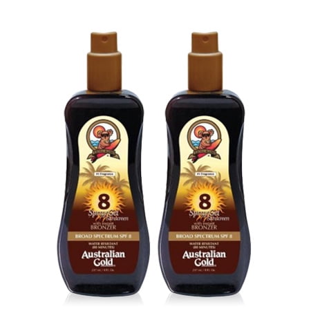 (2 pack) (2 Pack) Australian Gold Spray Gel w/ Instant Bronzer, SPF 8