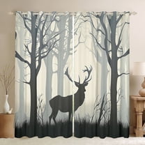 Castle Fairy Safari Deer Black Out Curtains for Kids Teenagers Adults,Smooky Jungle Animal Curtains Pack of 2 (42x63 Each),Woodland Wildlife Bedroom Curtains,Breathable Home Decor
