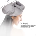 thumbnail image 2 of Elegante sombrero de boda nupcial, gorro de iglesia, accesorios para fiesta de té para mujer, decoración (gris plateado), 2 of 8