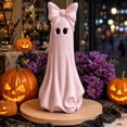 thumbnail image 7 of Halloween Large Ghost with Bow Decoration, White and Pink, 20", Halloween Decor Indoor, Sturdy Ghost Figurines for Desk Tabletop Centerpieces, Kawaii Ghosts Gifts, 7 of 7