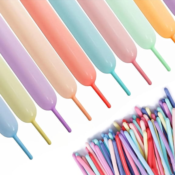 BESTSKY 260 Pastel Multicolor Balloons, Thickened 100 Pack Long Twisting Skinny Magic Assorted Colors for Arch, Animals, Clown, Birthdays, Party, Baby Shower Decorations Supplies