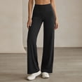 thumbnail image 2 of CAIVO Yoga Pants Women Workout High Waist Athletic Gym Pilates Leggings Stretch Solid Color Running Fitness Trousers , Black, 2 of 4