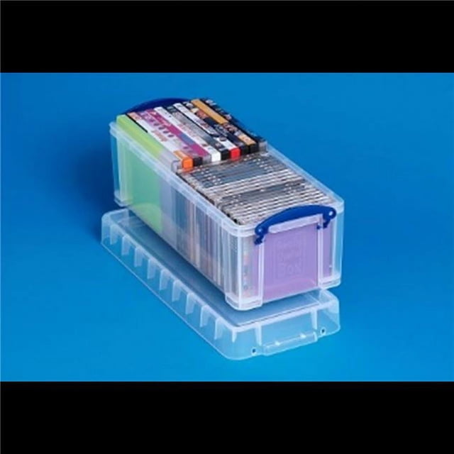 Really Useful Box RUA65C Bac de Rangement 7.13 x 17.25 x 6.25 Po. Couvercle à Pression CD-DVD, Transparent - 1.72 gal