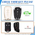 thumbnail image 2 of Key Fob Cover Compatible with Chevrolet Equinox Bolt Trax Sonic Blazer Trailblazer Traverse Cruze Keychain Case Holder Protector,Gold-White, 2 of 6
